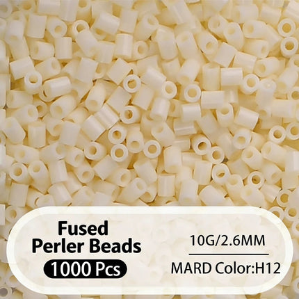 2.6mm Bulk Black&White Color Series Perler Beads Refill Pack 1000pcs Fusible DIY Art Craft Fuse Beads for Mosaic Puzzle