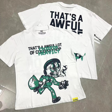 That's A Awful Lot of Cough Syrup Short Sleeve American Street Pop Hip-hop Cartoon Pattern Print Tops COUGH SYRUP T-shirt
