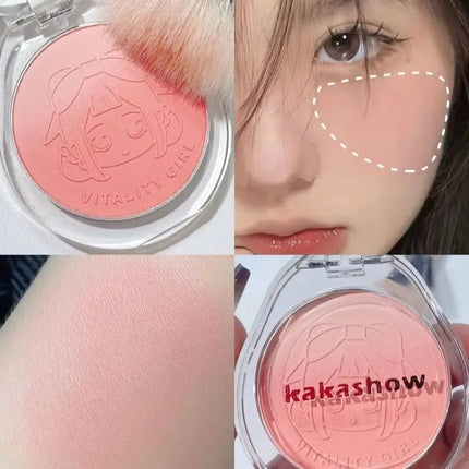 Dual gradient blush highlights natural nude makeup brightening cheeks purple blue female niche brand 2023 new