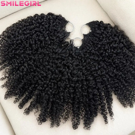 Curly Human Crochet Hair For Black Women Deep Wave Crochet Human Hair Bundles 14 Inch 120G Pre-Separated Feather Crochet Human Hair Deep Wavy Invisible Crochet Hair Extensions Natural Color