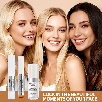 Color Changing Foundation Stick with Spf 15, All Day Flawless, Natural-Looking Complexion, Long-Lasting Wear