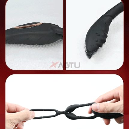 Vibrating Cock Ring Male Prostate Perineum Massager Vibrator Taint Stimulator Anal Butt Plug Sex Toys for Men Penis Ring