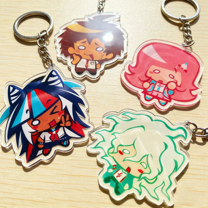 SUPER DANGANRONPA 2 Cartoon Chibi Keychain Accessories Bag Movie Keyrings Jewelry Manga Game Fans Gifts