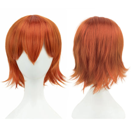 Synthetic Unisex 12 Inches Short Cosplay Hair Party BOB Wigs with Bangs Pink Blonde Orange Halloween Costume Lolita Wig