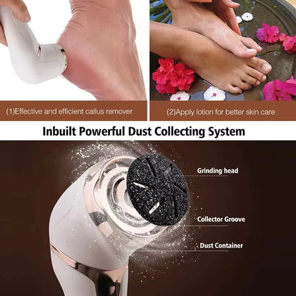 Electric Foot Callus Remover Exfoliator IPX6 Waterproof Fast Charging Foot Grinder LCD Display Dead Skin Scrubber Pedicure Tool