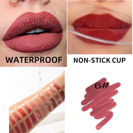 Waterproof Liquid Lip Liner, Gourd Shape Sponge Applicator for Precise Outline - Matte Long-Lasting Lip Contour Pen, Lip Tint