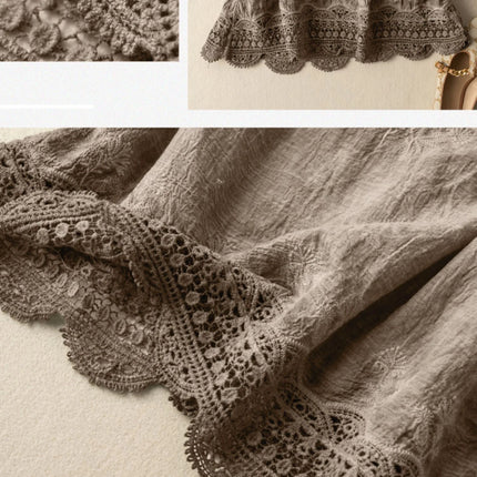 Korean Japanese Brand Lace Hollow out Svel Thin Top Women Summer Loose Linen Csole Vest Inner Wear Tank Top