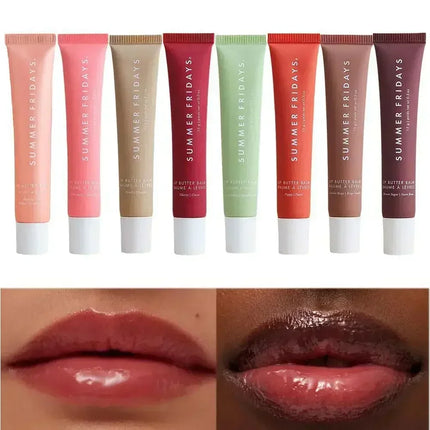 Summer Friday's Vanilla Beige Lip Balm Moisturizing Transparent Lipstick Set Smooth Soft Tube Mirror Lip Gloss Lip Makeup