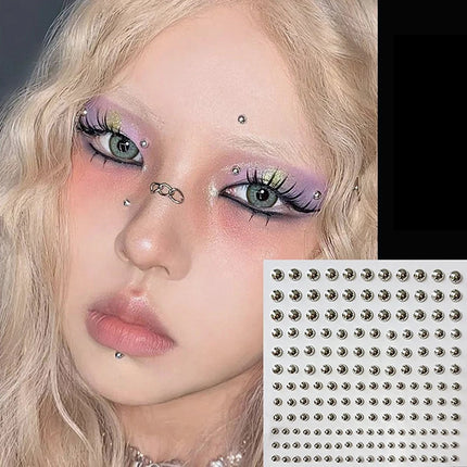 New Diamond Sticker Fake Nose Stud Self Adhesive Rhinestones Non Piercing Eye Ear Face Body Jewelry For Women Sticker Crystal
