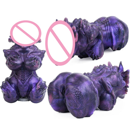 FAAK Purple Red Fantasy Monster Pocket Pussy Stroker Silicone Male Masturbator Dragon Onaholer Buttock Anal Sex Toys For Men