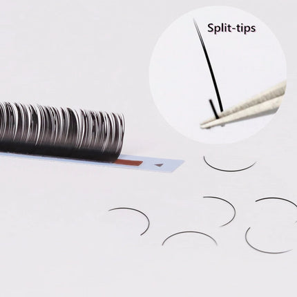 Ellipse Flat Volume Eyelash Extensions Double Split-tips Matte Dark Black 0.15/0.20mm C/CC/D/DD Flat Shape Lashes Lashprofessor