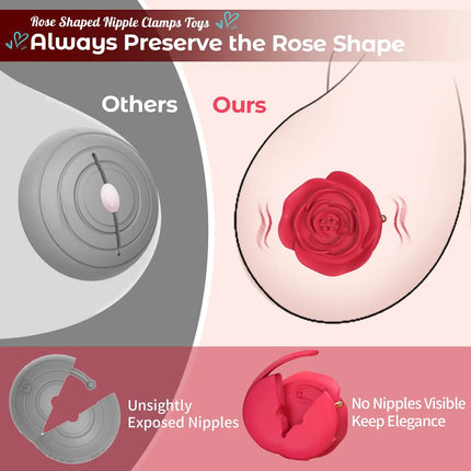 Remote Control Silicone Vibrating Nipple Clamps for Women Mini Invisible Adjustable Female NippleClampsRoseVibrator
