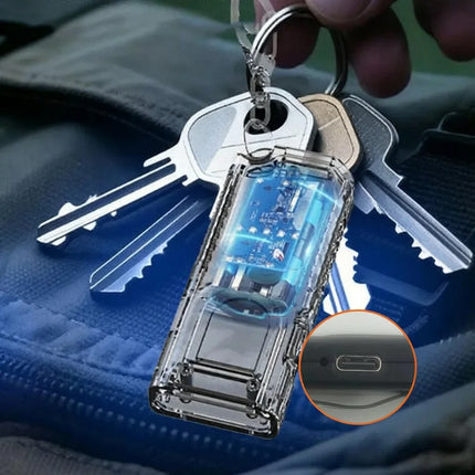 Multifunctional Keychain Flashlight USB Rechargeable Mini Flashlight With COB Work Light Keyring Camping Walking Pocket Lamp