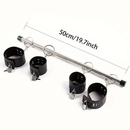 BDSM Spreader Bar Bondage Restraint Handcuffs Set Leg Cuff Detachable Wrist Ankle Neck Collar Adult Sex Toy for Couples SM Games