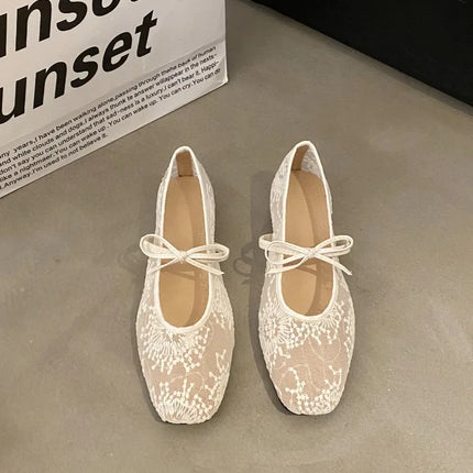 2026 Spring Lace Women Mary Jane Shoes Fashion Slip On Comfort Street Style Soft Sole Female Internal Elevation Dress Shoes