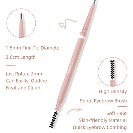 1.5mm Ultra Fine Double-Ended Eyebrow Pencil (Kemelo) Waterproof Sweat-proof Long Lasting Professional Eye Makeup For Women