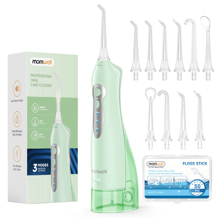 Mornwell Water Flosser Teeth Picks 6 Jets 3 Modes Portable Cordless D52 Water Floss For Teeth Cleaner IPX7 Waterproof Oral Picks