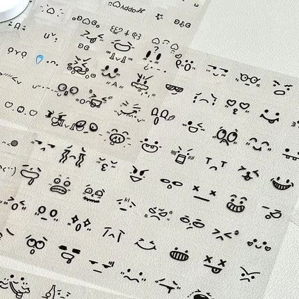 10Pcs Cute PET Emoticon Stickers DIY Journal Scrapbooking Decorative Material Stickers Kawaii Handbook Meme Stickers Kids