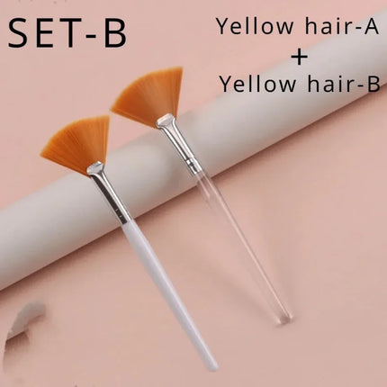 1/8pcs Fan Acid Brush Practical Facial Brushes Soft Portable Mask Brushes Soft Brush Skin Management Beauty Salon Brush Tool