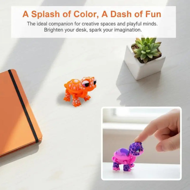 Simulated Turtle Model Plastic 3D Printed Cartoon Animal Toy Home Desk Decoration for Kids Learning Display