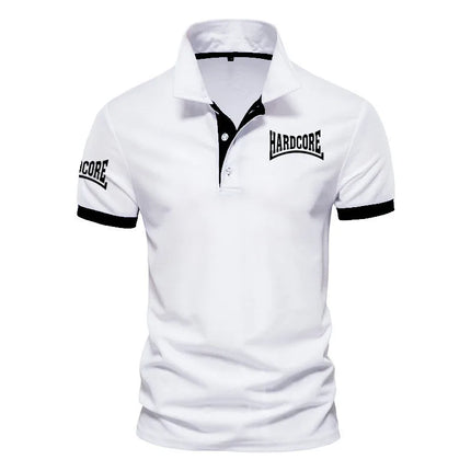 Hardcore Summer Polo Shirt Men New Breathable Mesh cotton Quick-drying Short-sleeved T-shirt Elastic Sports Tops Men Clothing
