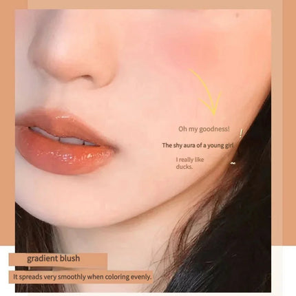 Dual Gradient Blush Highlights Natural Nude Makeup Brightening Cheek Purple Blue Female Niche Brand 2024 New
