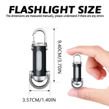 LED Keychain Flashlight, USB Rechargeable Mini Light, Perfect for Camping Hiking Reading Fishing