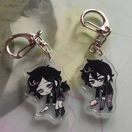 Game The Coffin of Andy and Leyley Cosplay Keychain Keyring Kawaii Acrylic 2Pcs/set Key Chain Bag Accessories Ornament Prop