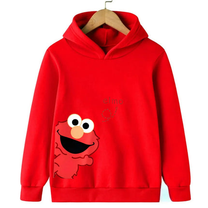 Sesame Street Cookie Monster Print Children's Hoodie Autumn and Winter Warm Casual Pullover Suitable for Boys and Girls