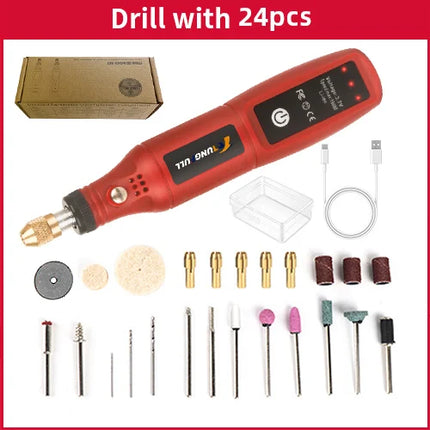 USB Rechargeable Cordless Engraving Pen Wireless Electric Drill Rotary Tool for Jewelry Glass - Portable Handheld Engraver