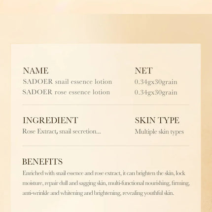 30pcs SADOER Rose Sanil Face Serum Anti Wrinkle Moisturizing Brightening Firming Facial Essence Beauty Face Skin Care Products