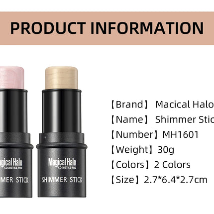 2 Colors Highlight For Face Cosmetic Face Brighten Highlighter Stick Face Contour Bronzer Shimmer Illuminator Stick Makeup Tools