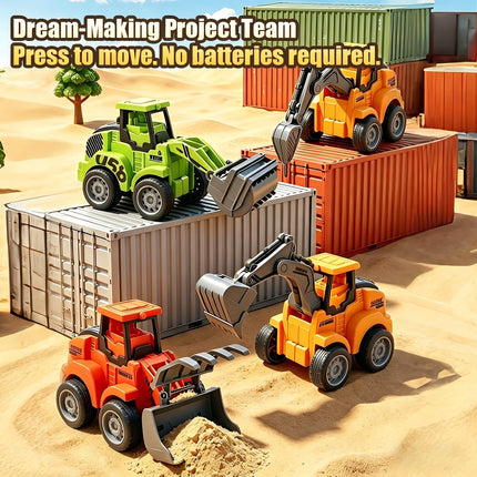 Engineering Truck Model Sliding Car Farm Vehicle Excavator Tractor Toy Car Construction Model Pull Back Vehicle Boy Gift Car