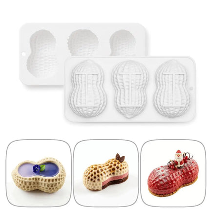 Premium Heat Resistant Peanut Shaped Silicone Mold, Reusable Non-Stick Tray for Home Kitchen Baking & Crafting Kitchen Gadgets