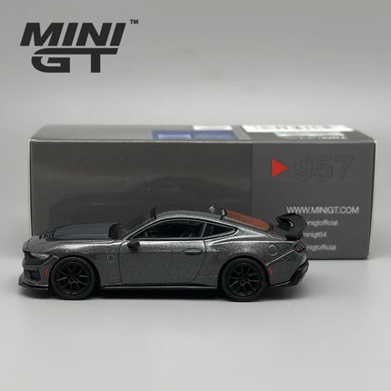 MINIGT 1:64 Ford Mustang Dark Horse 2024 Carbonized Gray MGT Alloy Car Model 957