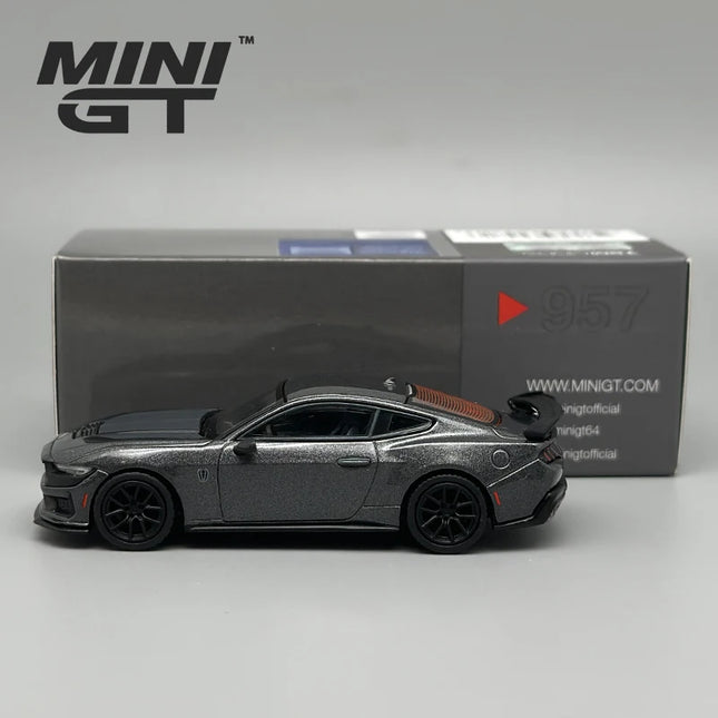 MINIGT 1:64 Ford Mustang Dark Horse 2024 Carbonized Gray MGT Alloy Car Model 957