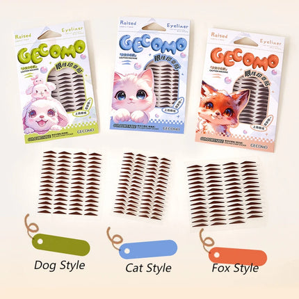 GECOMO Eyeliner Stamp Sticker Waterproof Brown Korean-style Natural Eye Makeup Novice Use Simple Symmetry Eyeliner Seal Stick