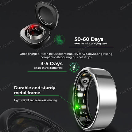 Ola Esporte Smart Ring 5ATM&IP68 Waterproof Ring Man Health Monitoring Heart Rate Sleep Monitor Sport Tracker Smartring 2025 New