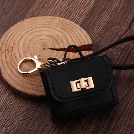 Mini Leather Openable Small Bag Keychain Pu Leather Hand Strap Coin Purse Accessories Pendant Mobile Phone Bag Jewelry Gift