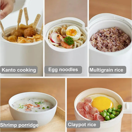 800ml Mini Electric Lunch Box Multi-functional Ceramic Non-stick Fast Rice Cooker Portable Automatic Keep Warm Rice Cooker 220V