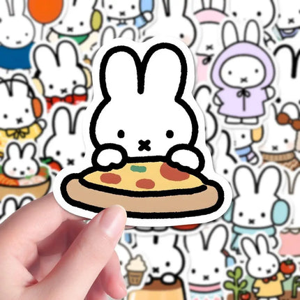 80PCS Kawaii Miffy Cute Sticker Decoration Card DIY Water Cup Phone Refrigerator Luggage Waterproof Stickers Gift Toy for Girl