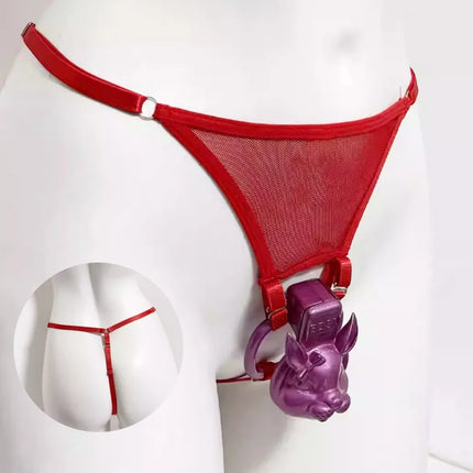 Black/red/pink T-back Chastity Cage Sissy with Fixed Strap Chastity Belt Adjustable Penis Cock Cage Underwear Sex Toys for Men