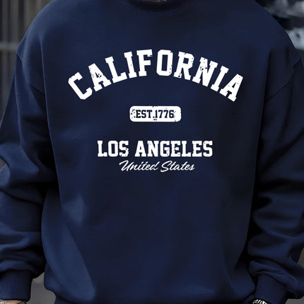 California Los Angeles Prints Sweatshirt Men Street Casual Fashions Sportshirt Autumn Oversize Pullover Fleece Crewneck Clothes