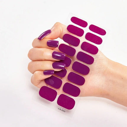 UV Semi-Cured Gel Nail Wraps Stickers Strips French Long Lasting Full Cover LED Gel Semi Cured Nail Sliders For Nail Extension
