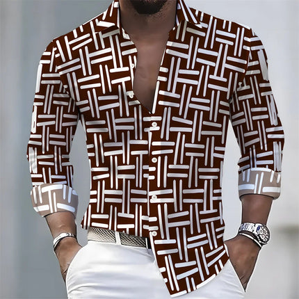 2026 New Men's Striped Long-Sleeved Shirt - Stylish, Business Casual, and Comfortable Men's Top, Suitable for Various Occasions.