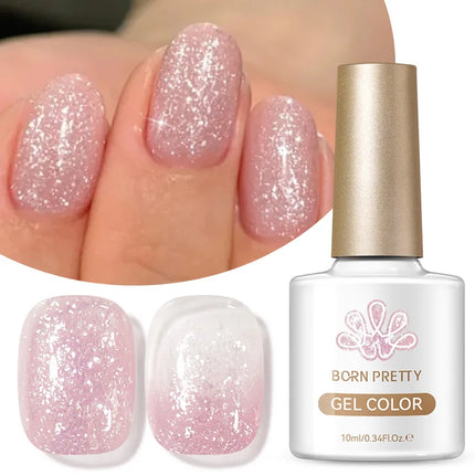 BORN PRETTY 1 Bottle 10ml Fluttering Flakes Jelly Gel Polish Semi Permanent Nail Art Manicure Soak Off LED Nail Supplies Vernis