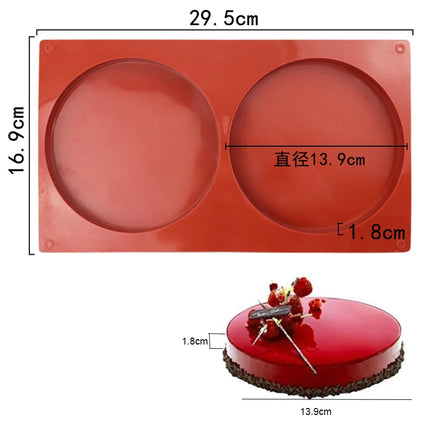 Large Round Disc Silicone Mold Hamburger Bun Pan Egg Sandwish Layer Cake Muffin Top Custard Tart Resin Coaster Kitchen Supplies