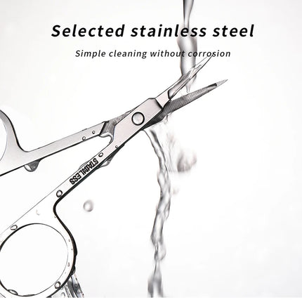 1Pcs Pointed Tip Curved Blade Upwards Stainless Steel Makeup Scissors Eyelash Eyebrow Nose Hair Small Scissors Thin Makeup Tools