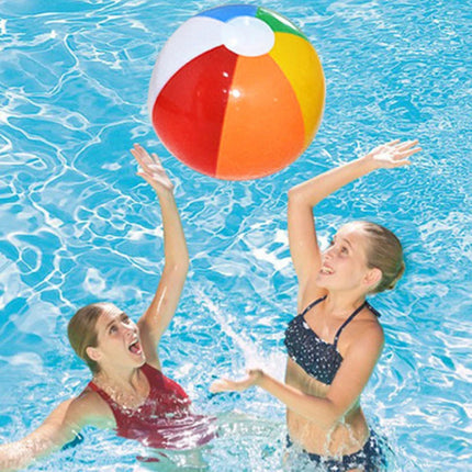 1pcs 15.35Inch/40CM Inflatable Beach Ball Colorful Striped Transparent Pool Toy for Water Play Summer Party Outdoor Beach Games