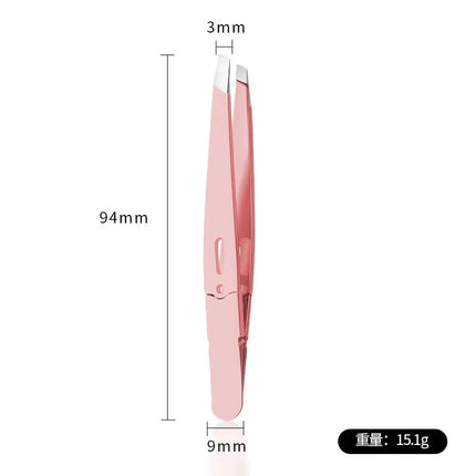 Stainless Steel Slanted Mouth Eyebrow Tweezers Colorful Hair Beauty Fine Hairs Puller Eye Brow Clips Beard Removal Makeup Tools